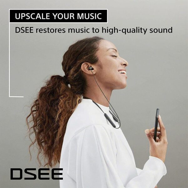 Sony WI-C100 Wireless Headphones with Customizable Equalizer for Deep Bass & 25 Hrs Battery, DSEE-Upscale, Splash Proof, 360RA, Fast Pair, in-Ear Bluetooth Headset with mic for Phone Calls (Black) - Image 6