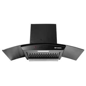Faber 90cm 1150 m³/hr Autoclean Kitchen Chimney | Curved Glass | Filterless | Black Finish | Push Button Control | 8Yr Warranty on Motor 2Yr Comprehensive by Faber | HOOD ACE PRO IN 3D HC PB FL BK 90