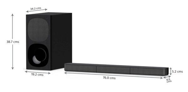Sony HT-S20R Real 5.1ch Dolby Digital Soundbar for TV with subwoofer and Compact Rear Speakers, 5.1ch Home Theatre System (400W,Bluetooth & USB Connectivity, HDMI & Optical connectivity) - Image 4