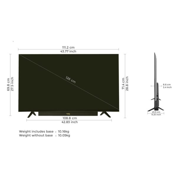 Vu 126cm (50 inches) Vibe Series QLED Google TV 50VIBE24 4K Ultra HD (Black) - Image 2