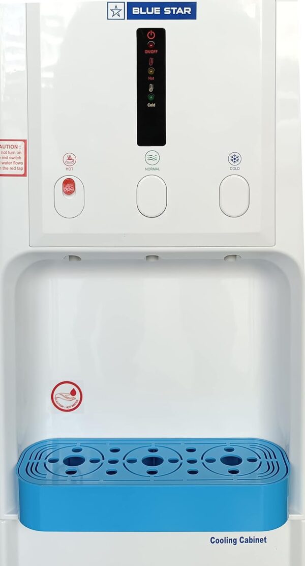 Blue Star Ua Series Bottled Water Dispenser 3 Tap Flr (Hot, Cold, Normal) | 5 Liter/Hour Water Capacity, Carbon Block, White - Image 4