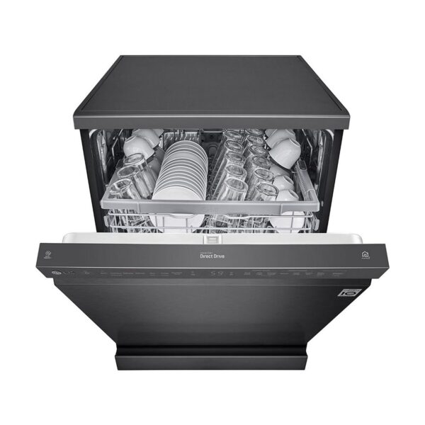 LG 14 Place Setting Free Standing Dish Washer with TrueSteam, QuadWash, EasyRack Plus, Wi-Fi Enabled (DFB424FM, Matte Black, Inverter Direct Drive Motor) - Image 4