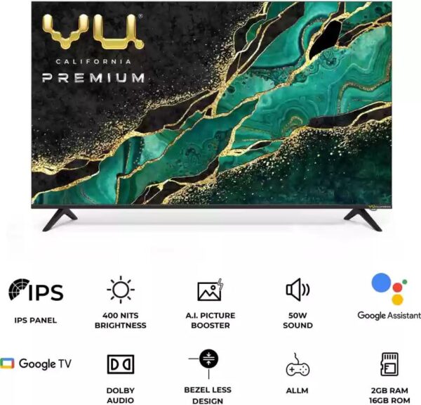 VU 164cm (65 inches) CA Series Ultra HD (4K) Smart Google TV 65CA (Black) - Image 5