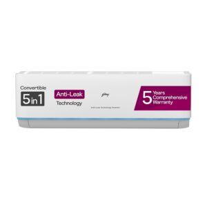 Godrej 1.5 Ton 3 Star, 5 Years Comprehensive Warranty, Anti-Leak, 5-In-1 Convertible Cooling, Inverter Split AC (Copper, Heavy duty cooling, AC 1.5T EI 18DINV3R32 SYB AL, White)