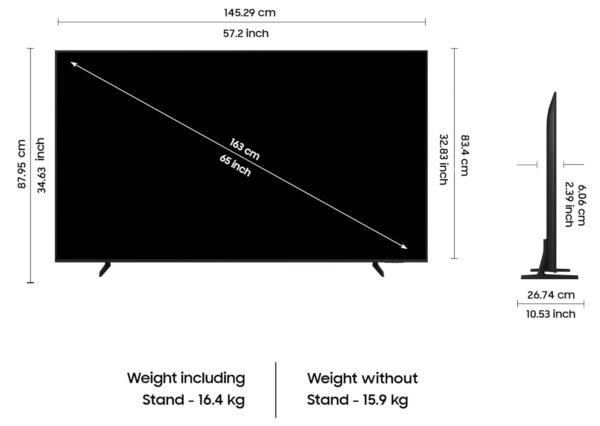 Samsung 163 cm (65 inches) 4K Ultra HD Smart LED TV UA65DU7660KLXL (Black) - Image 4