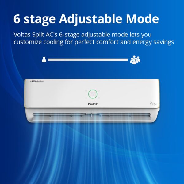 Voltas 1.5 Ton 5 Star Pure Air Inverter Split AC (Copper, 6-in-1 Adjustable Mode, 4 Way Swing & Anti-dust Filter, 185V Verdant Exotica, White) - Image 3