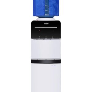 Haier Hot, Cold, Normal Water Dispenser with Cooling Cabinet, Floor Standing Water Dispenser, Digital Display, Anti-Rodent, Child Lock Safety, Anti Corrosive, (Black & White) Pro Series