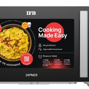 IFB 24L Solo Microwave Oven (24PM2S, Multi Stage Cooking with 69 Indian & Continental Auto Cook Menus, Child-lock Protection, Deodorize function, Delay Start & Power Save, black)