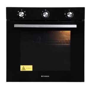 Faber 80L Built-In Black Finish Oven || Push/Pull Knob Control with Digital Display || 6 Cooking Functions with Rotisserie, Grill Rack, Universal Pan|| FBIO 80L 6F BK, Free 1 Year Extended warranty