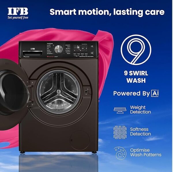 IFB 10Kg 5 Star with Deep Clean Oxyjet Technology, AI Powered, Wi-Fi, Fully Automatic Front Load Washing Machine (EXECUTIVE PLUS MXC 1014 SSL, Steam Refresh Program with Eco Inverter, Mocha, 2024) - Image 3
