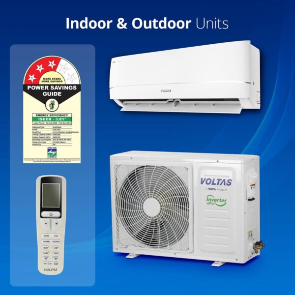 Voltas 2024 Model 1.5 Ton 3 Star Split Inverter AC - Ivory White  (183V VECTRA ZENITH SILVER (4503752), Copper Condenser) - Image 5