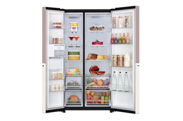 LG 650L GL-B257EPT3 Side-By-Side Refrigerator with DoorCooling+, WiFi Convertible, Multi Air Flow, Objet Collection, Clay Pink - Image 7