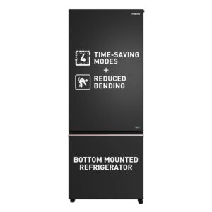 Panasonic 400L 2 Star Prime Convertible 6-Stage Smart Inverter Frost-Free Double Door Bottom Mount Refrigerator (NR- BK415BQKN, Diamond Black,Jumbo Fresh Vegetable Basket,Net Capacity 357L)