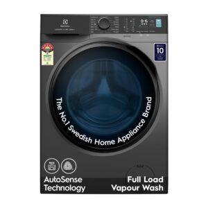 Electrolux 9kg 5 Star Fully Automatic Front Load Washing Machine with UltraMix, Full Load Vapour Wash for Sustainable Clothing, Hygienic Care, EcoInverter, Dark Silver, UltimateCare 500, EWF9024R5SB
