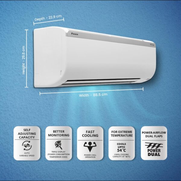 Daikin 1.8 Ton 2 Star Fixed Speed Split AC (Copper, Anti Bacterial Filter, FTE60U, White) - Image 2