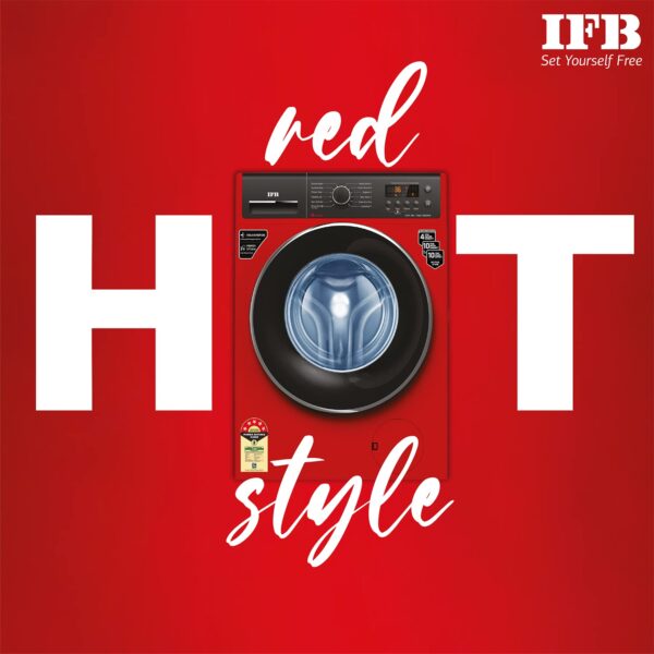 IFB 7 Kg 5 Star Front Load Washing Machine 2X Power Steam (ELITE ZRS 7012, Red, In-built Heater, 4 years Comprehensive Warranty) - Image 2