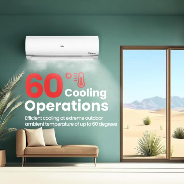 Haier 1.5 Ton 5 Star Triple Inverter Split AC (4850 W, Copper, 7 in 1 Convertible, 4-Way Swing, Frost Self Clean, HD Filter, Cools at 60°C, 20 Mtr. Air Throw - HSU18K-PYSS5BN-INV, White) - Image 5