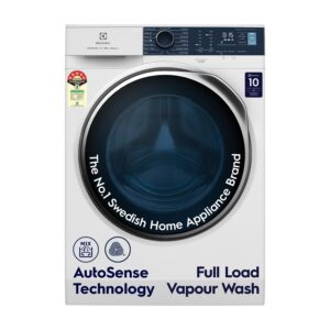 Electrolux 9kg 5 Star Fully Automatic Front Load Washing Machine with UltraMix, Full Load Vapour Wash for Sustainable Clothing, Hygienic Care, EcoInverter, White, UltimateCare 500, EWF9024R5WB
