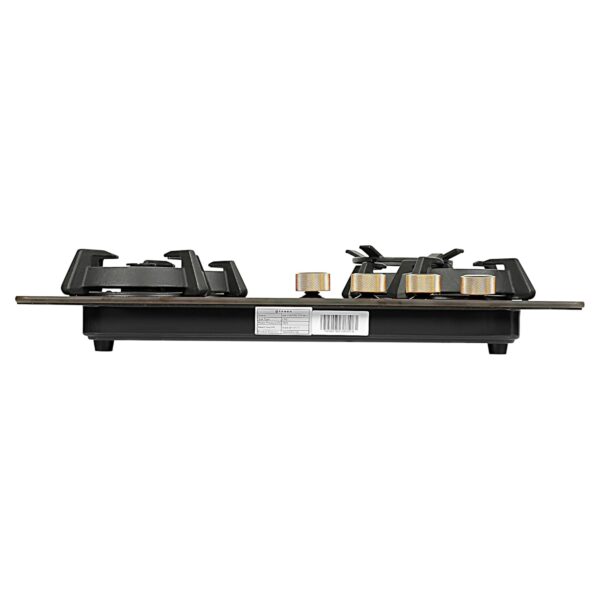 Faber 70cm 4Burner Gas Hob | Flame Failure Device | Cast Iron Pan Support | Metal Knobs | Dual Flame Burner | 8mm Toughened Black Glass | Versatile Hob/Cooktop | Hob Utopia Pro HT 704 BR CI - Image 2