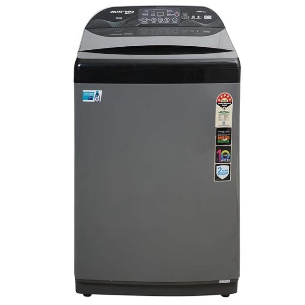 Voltas Beko, A Tata Product WTL9006UEA/SPB0OD 9 Kg 5 Star Fully-Automatic Top Loading Washing Machine (Grey)