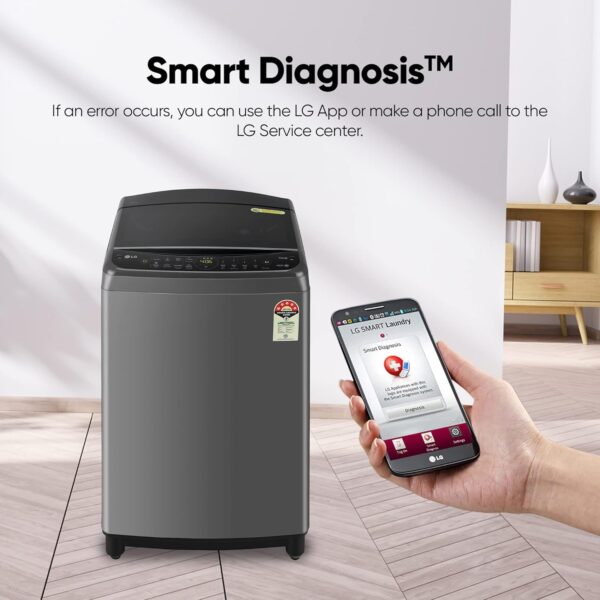 LG 9 Kg 5 Star Inverter Wi-Fi Fully-Automatic Top Loading Washing Machine Appliance (THD09NWM, Middle Black, AIDD Technology & TurboWash) - Image 14