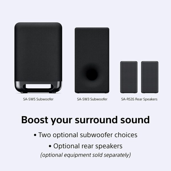 Sony HT-S2000 5.1ch Dolby Atmos Compact Soundbar Home Theatre System with SA-SW3 Wireless Subwoofer and SA-RS3S Rear Speaker(Dolby Atmos/DTSX, Bluetooth Connectivity, HDMI, Optical,HEC App Control) - Image 14