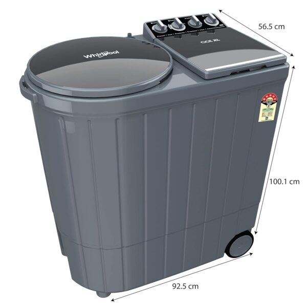 Whirlpool 9 Kg 5 Star Ace XL Semi-Automatic Top Loading Washing Machine (ACE XL 9, Graphite Grey, 3D Scrub Technology) - Image 12