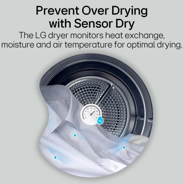 LG 9 Kg, Wi-Fi, Dual Inverter Heat Pump, Eco-Hybrid Technology Fully Automatic Front Load Dryer (DHV09SAM, Double Layer Air Filter, Allergy Care, Auto Cleaning Condenser, Middle Black) - Image 13