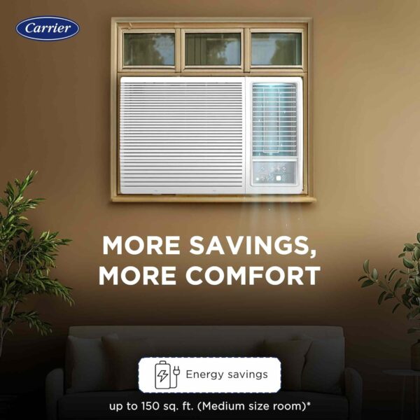 Carrier 1.5 Ton 5 Star 19K Estrella FXI (M) Inverter Window AC, R32 Refrigerant, WRAC, High Energy Efficiency, White - Image 2