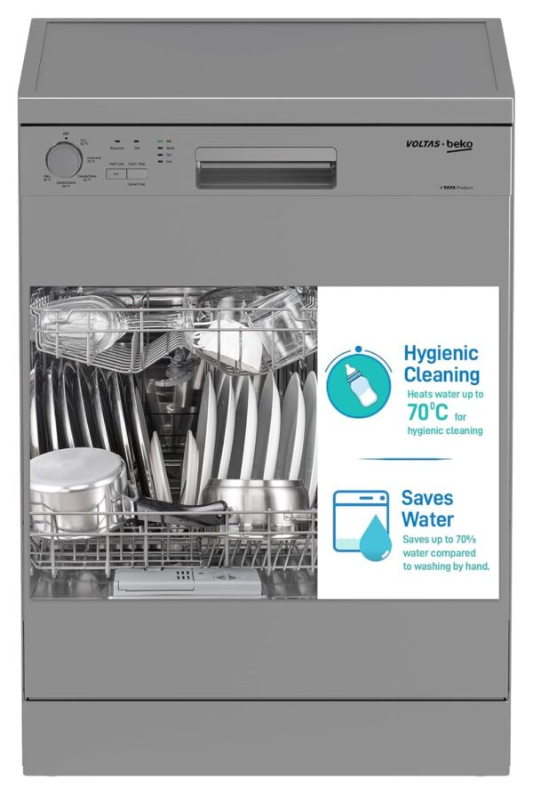 Voltas Beko 14 Place Settings Dishwasher (DF14S3, Silver) - Image 4