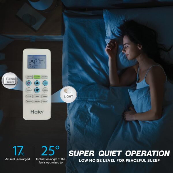 Haier 1.5 Ton 5 Star Twin Inverter Side Flow Window AC (Copper, Turbo Mode, Anti Bacterial Filter, Cools at 54°C Temp, Long Air Throw - HWU18I-POW5BN-INV,White) - Image 3