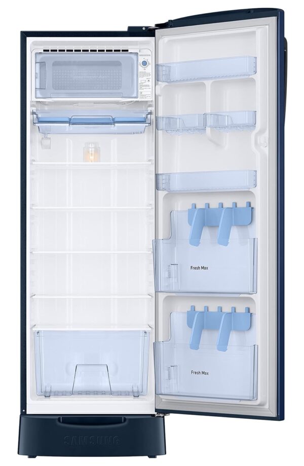 Samsung 246L 3 Star Inverter Direct-Cool Single Door Refrigerator Appliance (RR26C3893CU/HL,Camellia Blue) Base Stand Drawer - Image 2