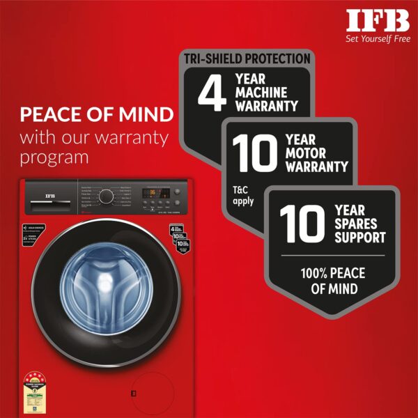 IFB 7 Kg 5 Star Front Load Washing Machine 2X Power Steam (ELITE ZRS 7012, Red, In-built Heater, 4 years Comprehensive Warranty) - Image 4