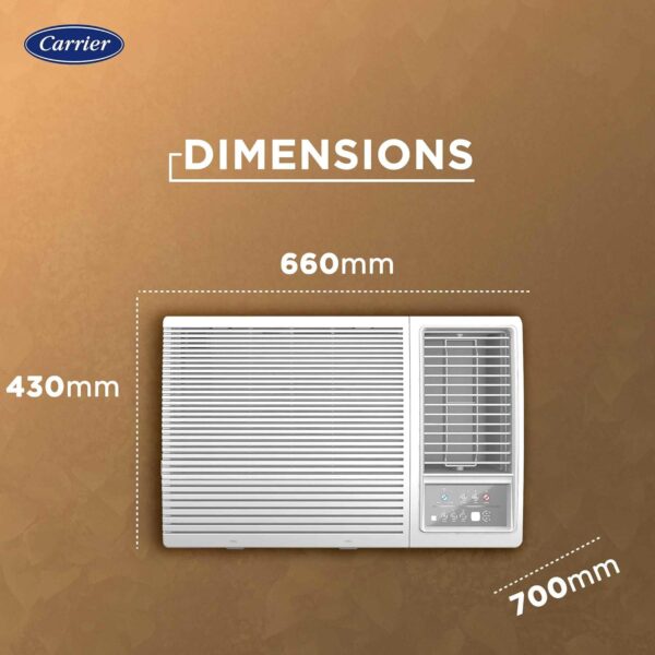 Carrier 1.5 Ton 5 Star 19K Estrella FXI (M) Inverter Window AC, R32 Refrigerant, WRAC, High Energy Efficiency, White - Image 4