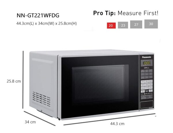 Panasonic 20L Grill Microwave Oven(NN-GT221WFDG,White, 38 Auto Cook Menus ) - Image 2