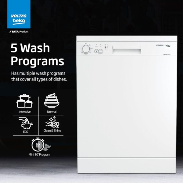 Voltas Beko 14 Place Settings (DF14W, White, Inbuilt Heater) - Image 3