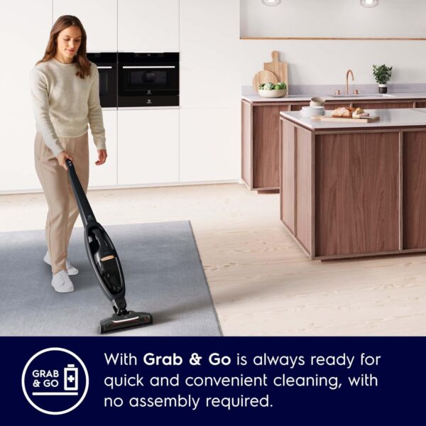 Electrolux Cordless Vacuum Cleaner for Home, Easy-to-use, Ergonomic and Effective 2-in-1 Cordless Stick Vacuum Cleaner, WQ61-1EGG - Image 4