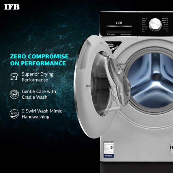IFB Laundrimagic 3-in-1 8.5/6.5/2.5 Kg Inverter Washer Dryer Refresh(Executive ZXS, Silver) - Image 5