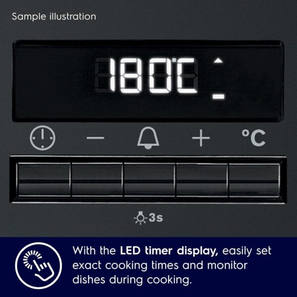 Electrolux 72L 60cm Built-In Oven with 5 Functions, UltimateTaste 500, Glass, Black, KOIGH00KA2 - Image 5