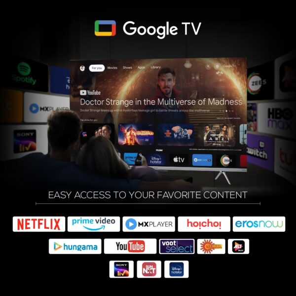 Haier 127 cm (50 inches) UHD -Smart Google TV with Hands Free Voice Control 50P7GT (Grey) - Image 3