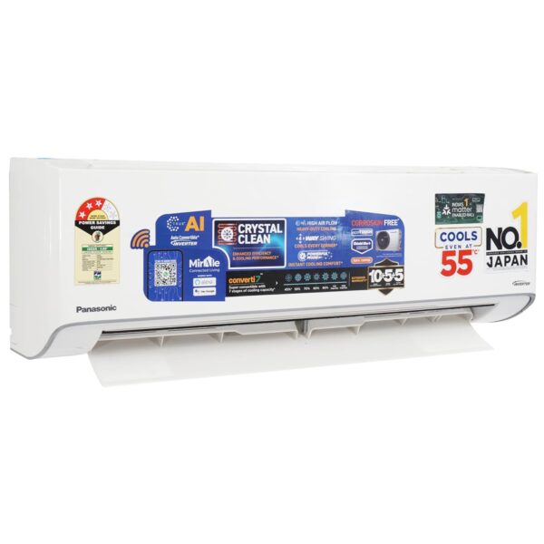 Panasonic EU 7 in 1 Convertible 1Ton 3Star Smart Inverter Split,(100%Copper Condenser, CS/CU-EU12BKY3FM),With MirAie & Matter Certified 55°Tested, High CFM & Eco tough Outdoor Crystal Clean Technology - Image 4