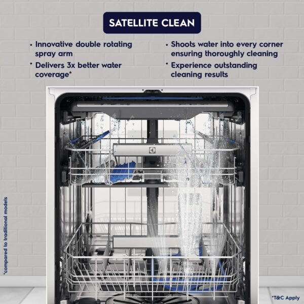 Electrolux 15 Place Settings Dishwasher Machine for Home, Fully Automatic with AirDry, Stainless Steel, UltimateCare 700, ESZ69300SX - Image 3