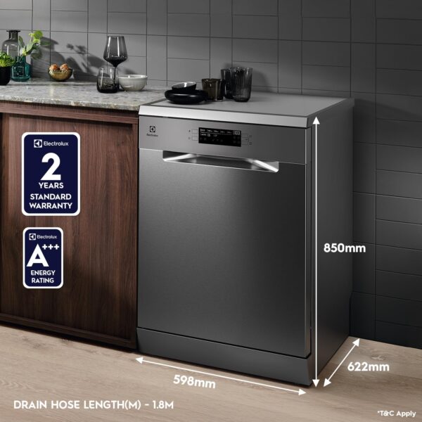 Electrolux 15 Place Settings Dishwasher Machine for Home, Fully Automatic with AirDry, Stainless Steel, UltimateCare 700, ESZ69300SX - Image 4