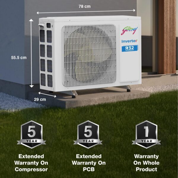 Godrej 2 Ton 3 Star, 4-Way Air Swing, Fixed Speed Split AC (Copper, Anti-Dust Filter, AC 2T SFC 24LTC3-WWR, White) - Image 5
