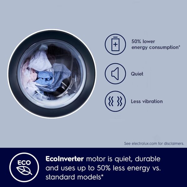 Electrolux 9kg 5 Star EcoInverter Fully Automatic Front Load Washing Machine, Full Load Vapour Wash for Sustainable Clothing, Hygienic Care, White, UltimateCare 300, EWF9024D3WB - Image 5