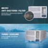 Haier 1 Ton 3 Star Fix Speed Side Flow Window AC (Copper, Turbo Mode, Anti Bacterial Filter, Cools at 54°C Temp, Long Air Throw - HWU12F-AOW3BN-FS,White) - Image 5