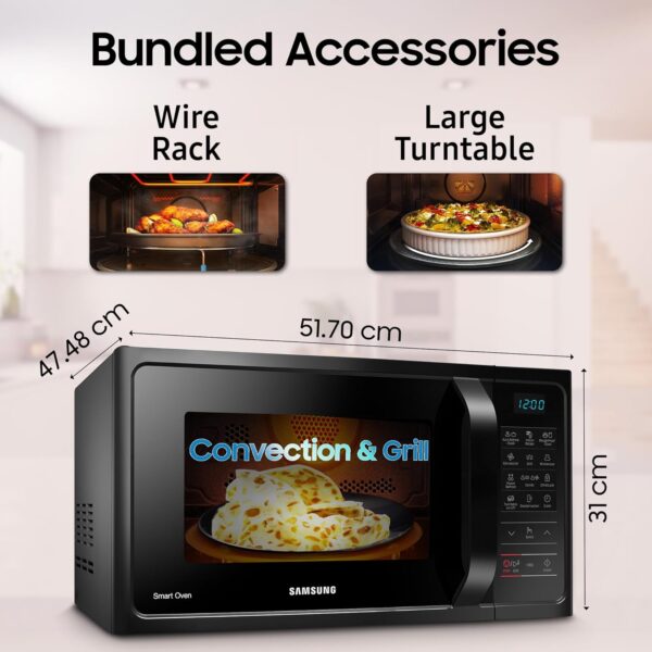 Samsung 28L, Convection Microwave Oven with Curd Making(MC28A5013AK/TL, Black, 10 Yr warranty) - Image 5