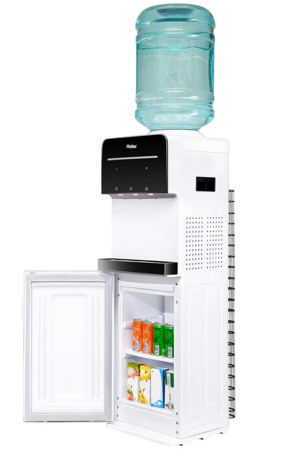 Haier Hot, Cold, Normal Water Dispenser with Cooling Cabinet, Floor Standing Water Dispenser, Digital Display, Anti-Rodent, Child Lock Safety, Anti Corrosive, (Black & White) Pro Series - Image 9
