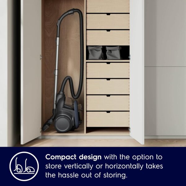 Electrolux UltimateHome 700 Canister Bagless Vacuum Cleaner for Home, 2000 W, 1.6 litres Capacity, 16A Plug, Nesno High Nozzle, 3-in-1 Kit, Washable Hygiene Filter, Denim Blue, EFC71611 - Image 4