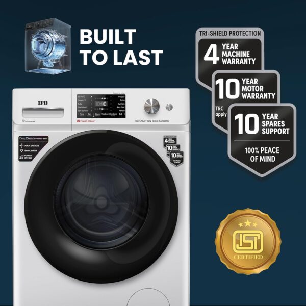 IFB 9 Kg 5 Star Powered by AI with 9 Swirl Wash, WiFi, Fully Automatic Front Load Washing Machine (Executive SXN 9014K, Steam Refresh Program with Eco Inverter, Rich Silver) - Image 11
